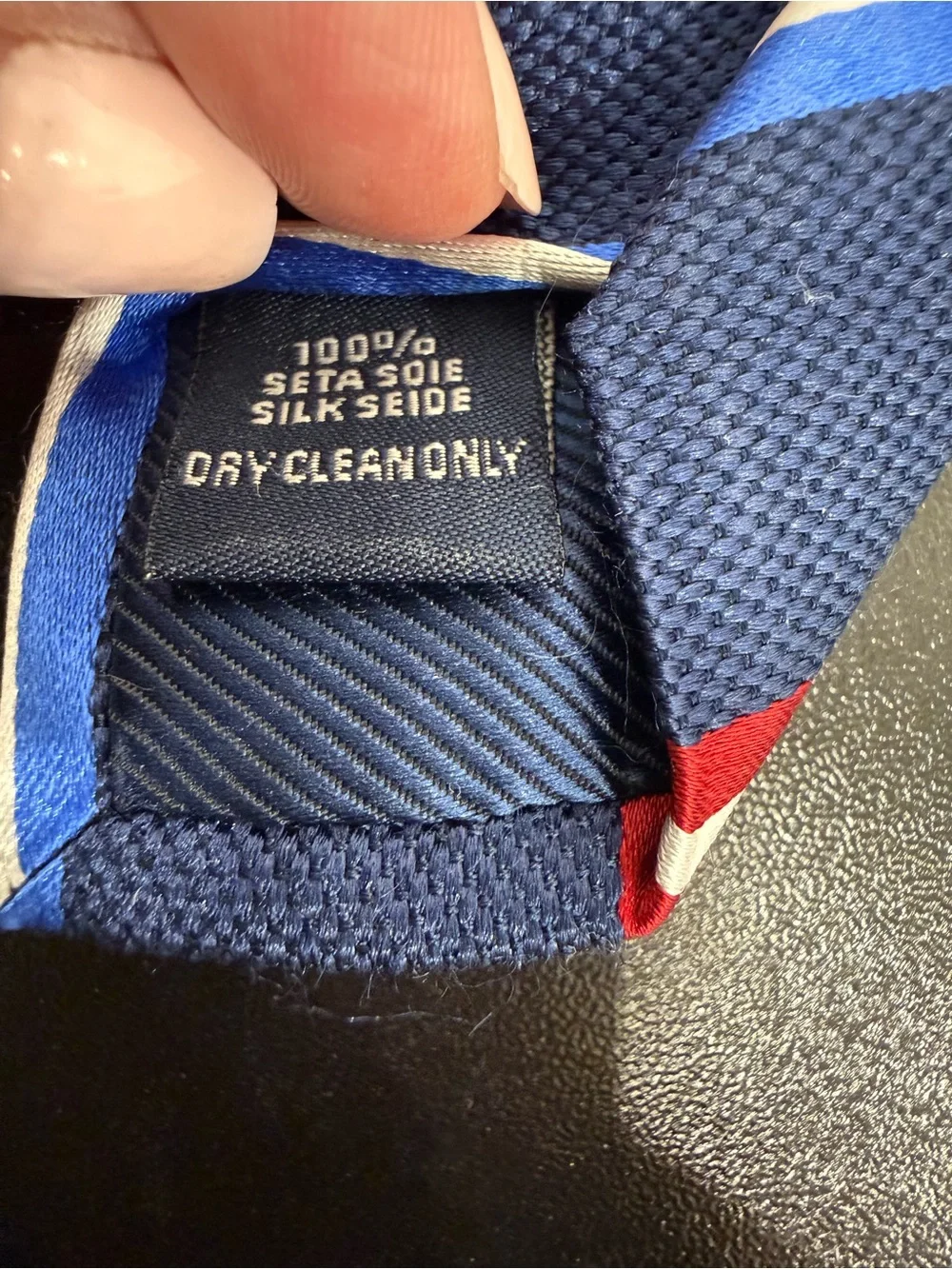 Charles Tyrwhitt 100% Silk Men’s Striped Tie Blue Red White holiday dress